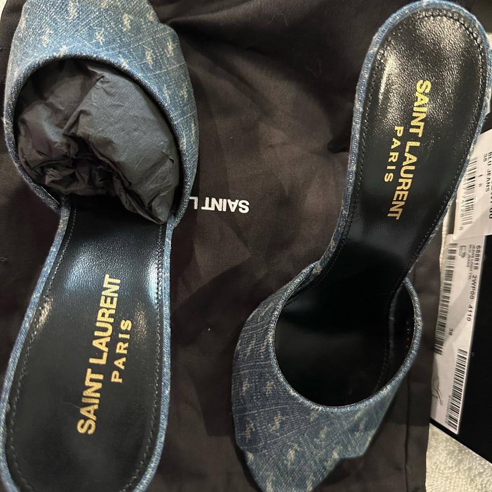 Saint Laurent Denim Blue Heels